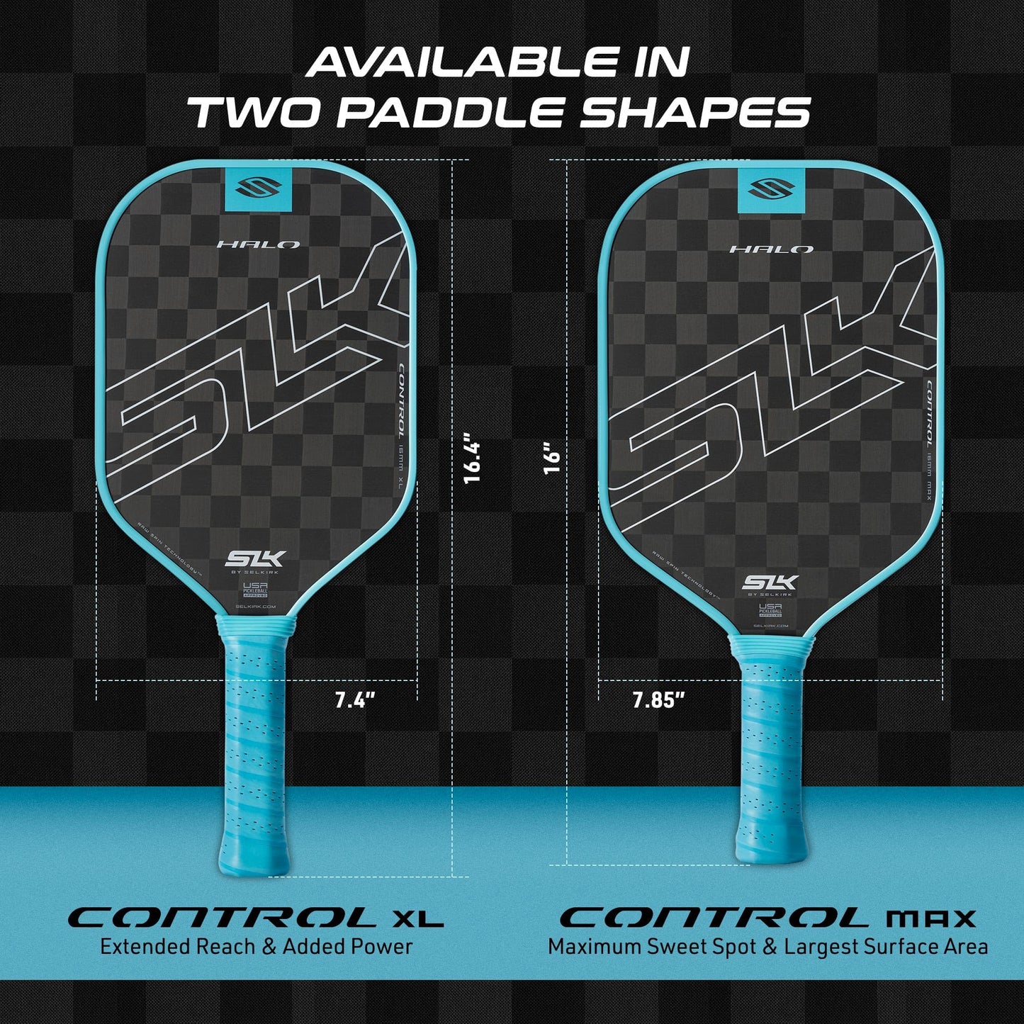 Selkirk Sport SLK Halo Raw Carbon Fiber Pickleball Paddle | Designed in The USA | Choose The T700 Raw Carbon Fiber Power, 18k Ultraweave Control, or Aramid Fiber Linkweave Thermoformed Pro