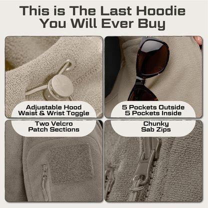 Baerskin Tactical Hoodie Jacket for Men 4.0 - Military Style Fleece Sweater for Cold, Rain, Wind or Snow