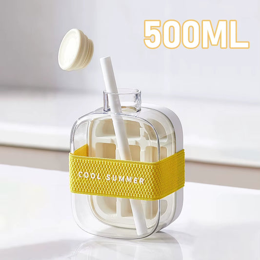 ChillSip Bottle Set – Stylish Water Bottle with Straw & Zero-Contact Ice Cube Tray