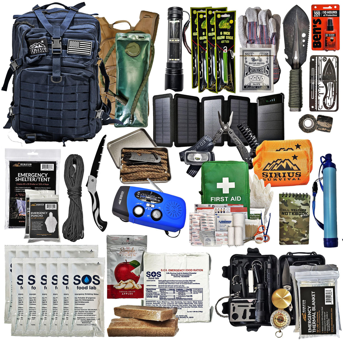 Bug Out Bag - Premium Bugout Backpack Pre-Packed Survival Kit - Ultimate 72 Hour Backpack Survival Kit - Comprehensive Survival Items - Go Bag Emergency