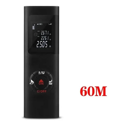 SmartMeasure 40M/60M Mini Laser Distance Meter – USB Rechargeable Handheld Rangefinder for Accurate Measurements